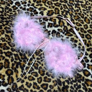 Pink Feathered Bra Top